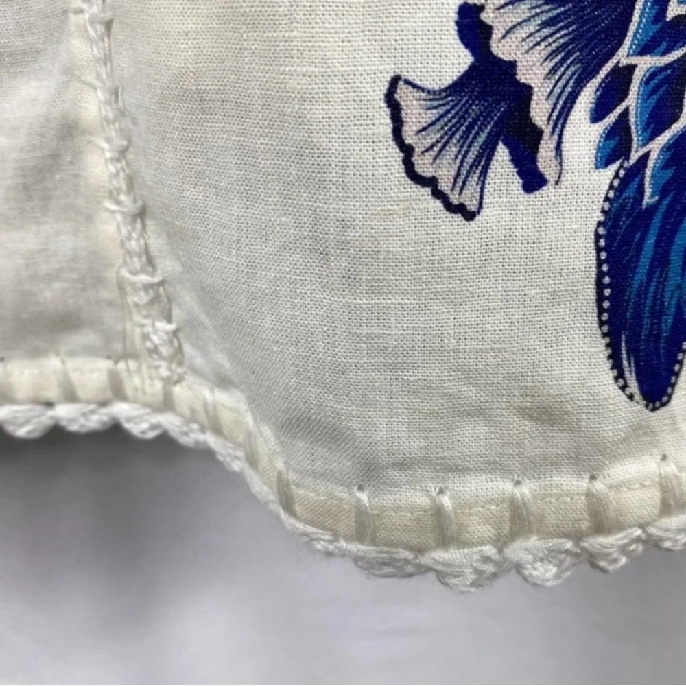 Anthropologie White and Blue Floral Tank Top - Picture 9 of 10